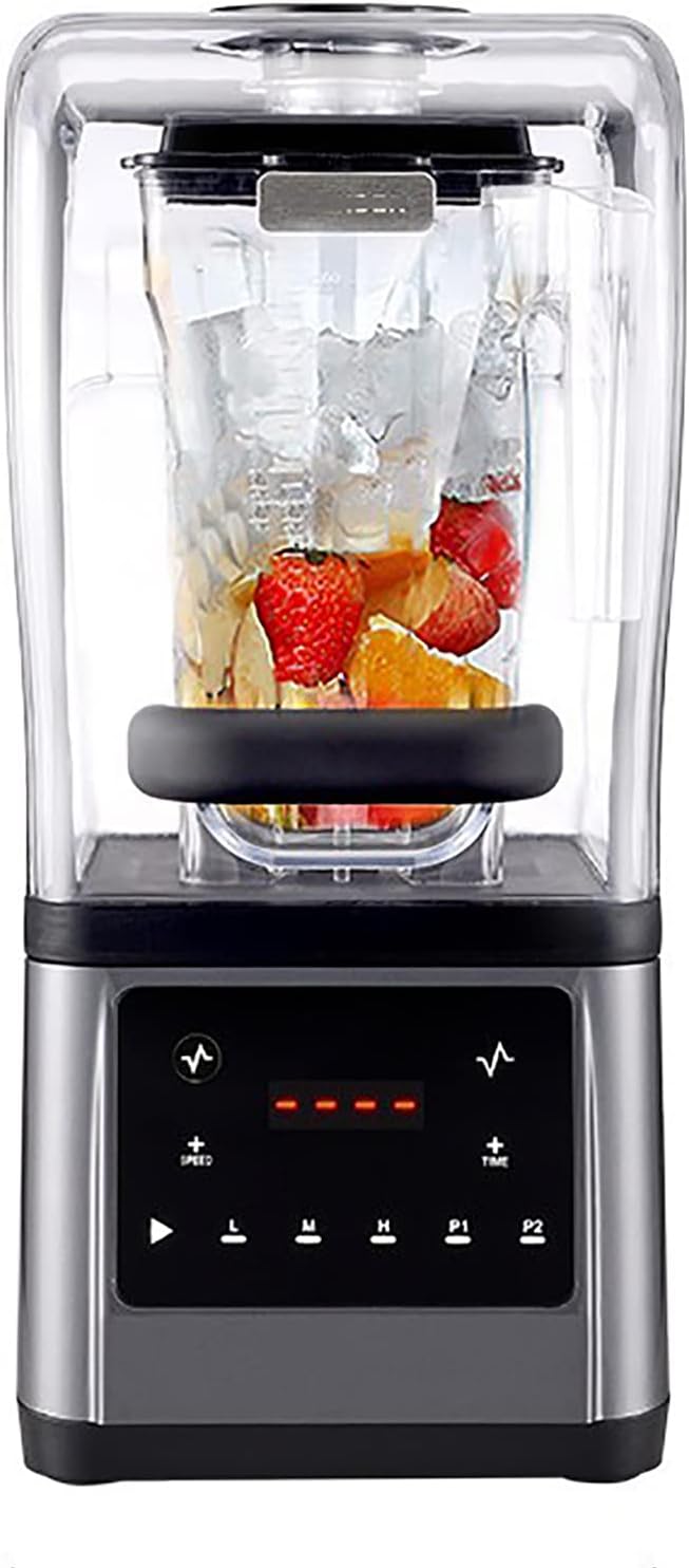 Smoothie Blender 1.6L Commercial Smoothie Makers with Hood Multi-level Stepless Regulation/Noise Reduction/safe Operation for Juice Milkshake