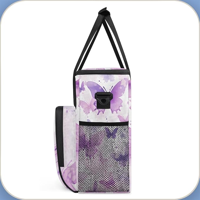 Abstract Butterfly Coffee Maker Carrying Bag Glitter Butterfly Travel Storage Bag Compatible with K-Mini or K-Mini Plus Single Serve Coffee Brewer Carrying Case with Pockets &amp Shoulder Strap