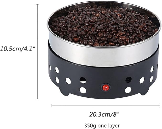 Electric Coffee Bean Cooler Household Coffee Beans Roasters Cooling Machine Coffee Roasters Cool Maker for Home Kitchen With 304 Stainless Steel Mesh 350G Double Layer Collect Coffee Chaff 110V