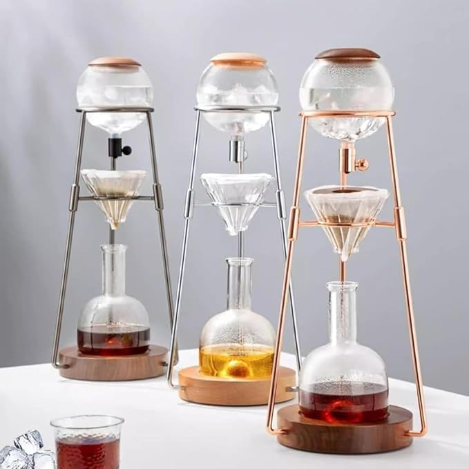 Creative Siphon Coffee Machine Comfortable Espresso Drip Coffee Maker Luxury Cold Brew Coffee Maker with Stainless Steel Stand.