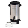 West Bend Coffee Urn Highly-Polished Aluminum Features Automatic Temperature Control with Cup Per Minute Brewing and Easy Clean Up Includes In-Basket Measuring Guide and Ready Light 42-Cup Silver