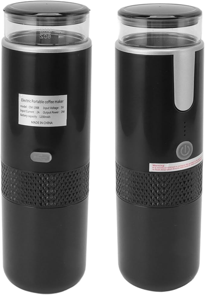 Portable Coffee Maker Lightweight Rechargeable Handheld Coffee Machine for Capsules and Ground with 1 Button Operation for Travel Business Trips Camping