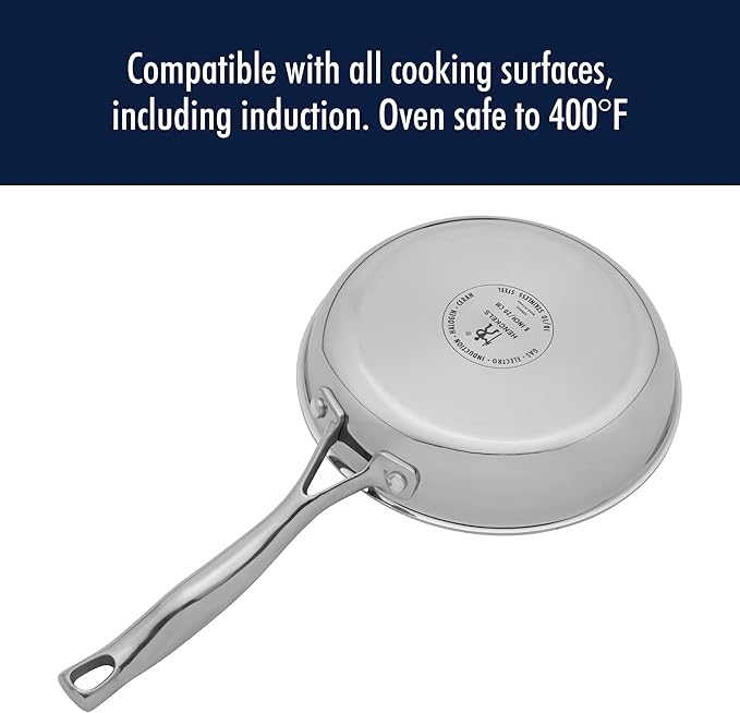HENCKELS Clad H3 10-pc Induction Pot and Pan Set Stainless Steel Durable and Easy to clean