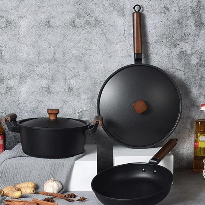 Cookware Cooking Pots Non-Stick Frying Pan Cooking Cookware Set Kitchen Egg Frying Pan Soup Pot Iron Pot Cookware Set Kitchen Saucepan Set