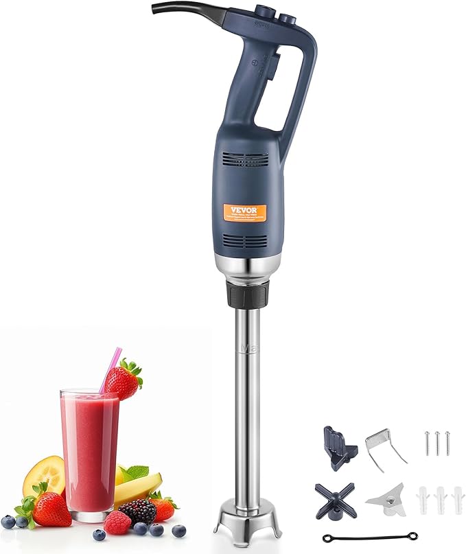 VEVOR Commercial Immersion Blender 350W Heavy Duty Hand Mixer 16 inch Stepless Variable Speed Mixer with Stainless Steel Blade Multi-Purpose Portable Mixer for Soup Sauces Mashed Potatoes Cream