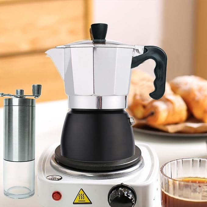 DS&ampDV Moka Pot KitsGlass Bean JarSpoon ClampPowder DistributorHand-Operated Bean MillFilter PaperCoffee Maker for Traveling (Moka Pot Set)