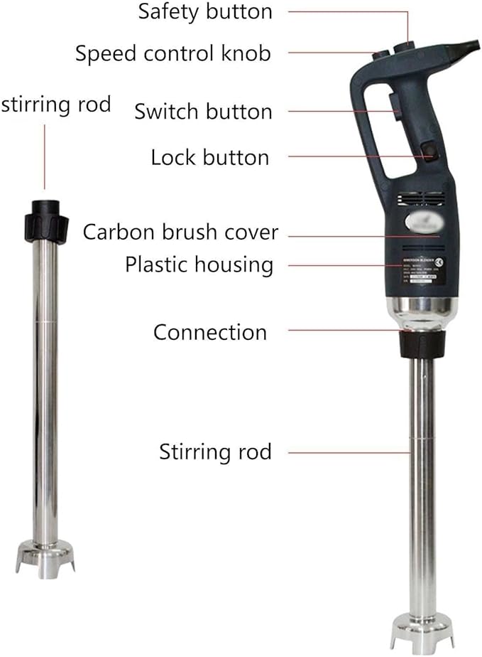 Commercial Hand Blender Hand Blender 750W Immersion Blender Set Blender Height: 500mm Variable Speed 8000-18000 RPM