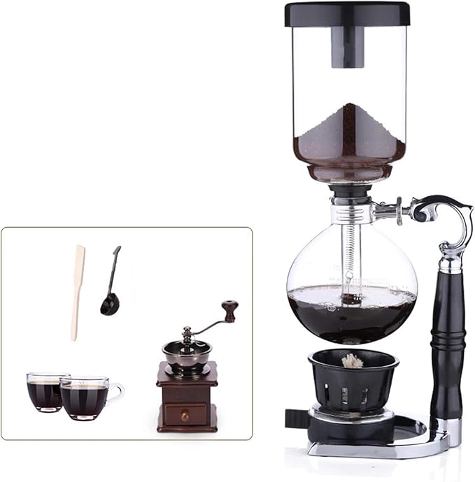 Siphon Glass Pot Syphon Coffee MakerHand Siphon Coffee Maker PotVacuum Coffee Brewer Tea Siphon PotCoffee Machine Filter 2-5 Cup2