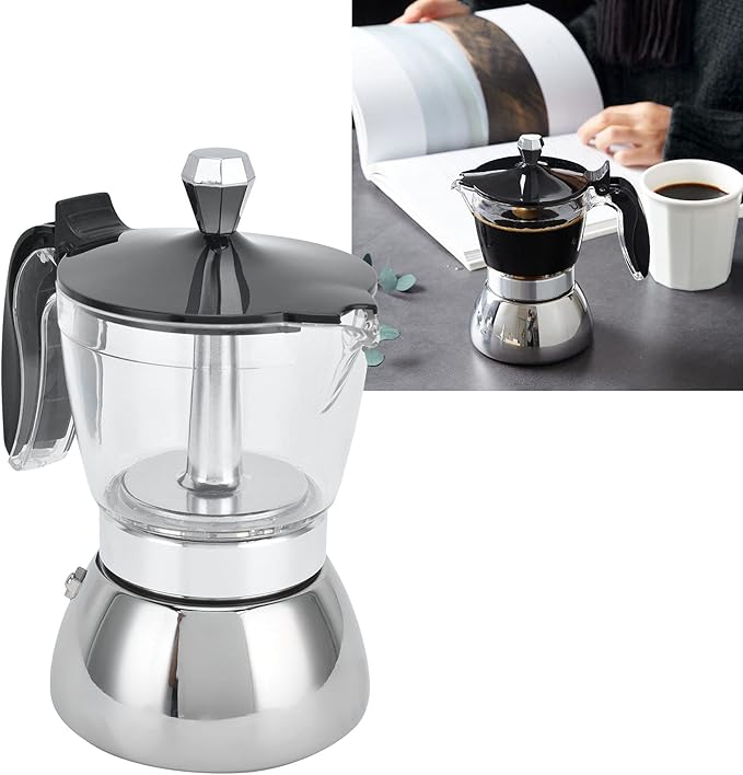 Stovetop Espresso Maker 6 Cup Stovetop Espresso Maker Stainless Steel Italian and Cuban Mocha Coffee Maker Household Coffee Maker