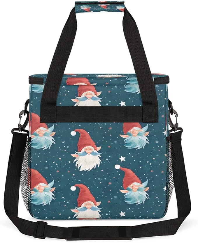 Christmas (585) Coffee Maker Carring Bag Travel Carrying Storage Tote Bag Compatible with Keurig K-Mini or K-Mini Plus Portable Single Serve Coffee Brewer Case with Pockets for K-cup Pods
