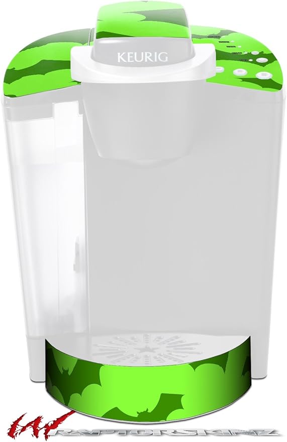 Decal Style Vinyl Skin compatible with Keurig K40 Elite Coffee Makers Deathrock Bats Green (COFFEE MAKER NOT INCLUDED)