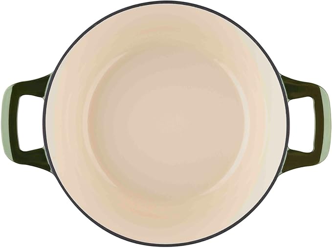 La Cuisine LC 2750 5 Piece Enameled Cast Iron Oval Casserole Cookware Set Olive Green
