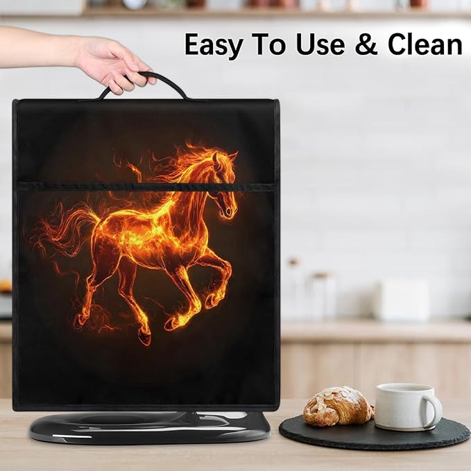 cfpolar Kitchen Aid Mixer Cover Compatible with 6-8 Quarts Animal Glowing Horse Stand Mixer Cover Kitchen Aid Mixers Accessories Appliance Organizer Bag Dust Covers with Zipper Pocket