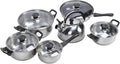 Premium Stainl Steel Cookware Set with NonS Ying Pan Stock Pot Saucepan Saute Pan Tea Kettle Includes Plastic Black Handle Kitchen Pots and Pans Set