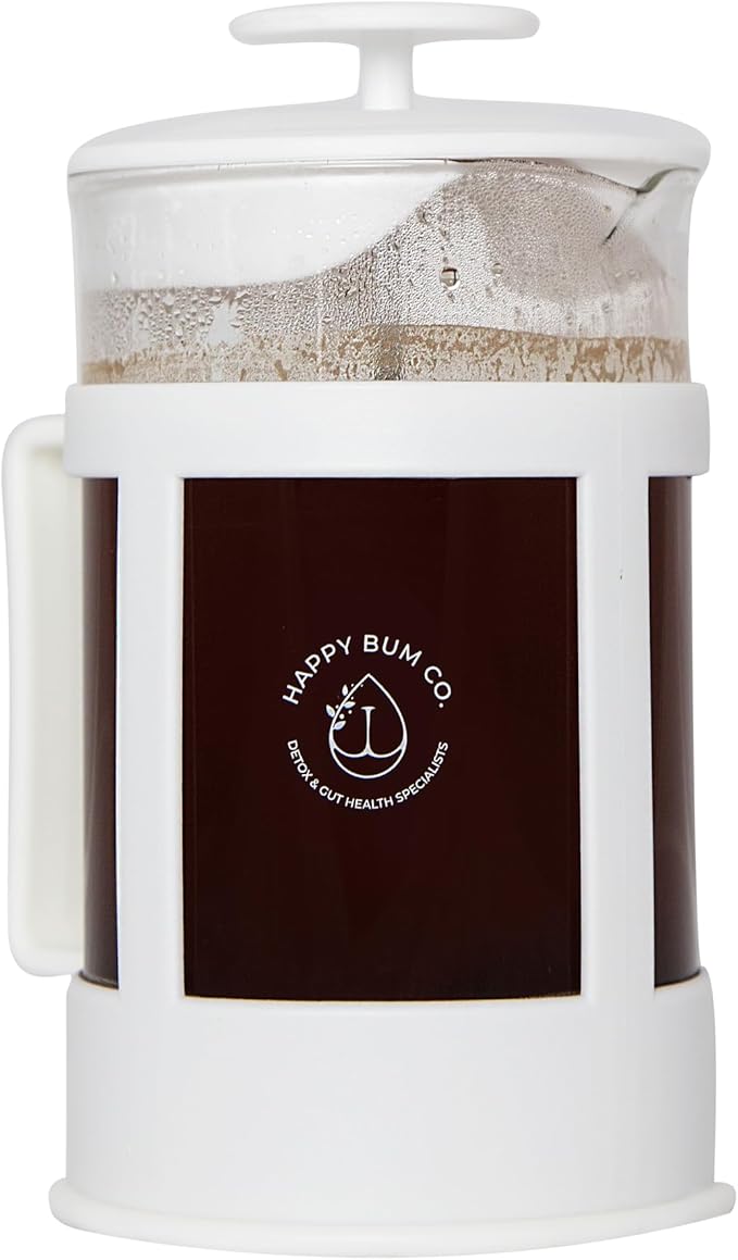 Happy Bum Coffee Plunger | 1 Liter(33.8oz) Glass French Press Stainless Steel Strainer | Easy to Use &amp Clean French Coffee Press Glass for Brewing and Storing Coffee Blend