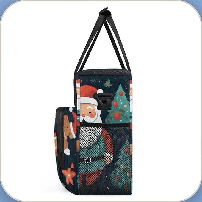 Xmas Santa Claus Coffee Maker Carrying Bag Magical Santa Claus Travel Storage Bag Compatible with K-Mini or K-Mini Plus Single Serve Coffee Brewer Carrying Case with Pockets &amp Shoulder Strap