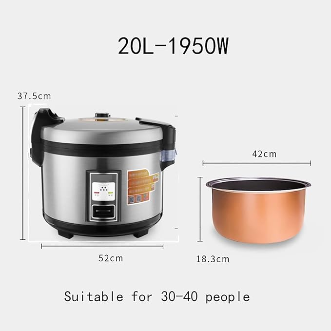 Rice Cooker - 10L-25L Large Capacity Automatic Insulation Multi-function Commercial Electric Rice Cooker Suitable For Hotels Canteens School Restaurant For 10-50 People Rice Cooker ( Size : 20L-1