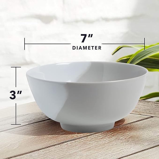 Melamine Serving bowls | Extra Durable Melamine Pasta Salad Bowl | Shatter-Proof and Chip-Resistant | Dishwasher Safe BPA Free | Lightweight Dinnerware Set of 4 | Perfect for Parties Picnics BBQ