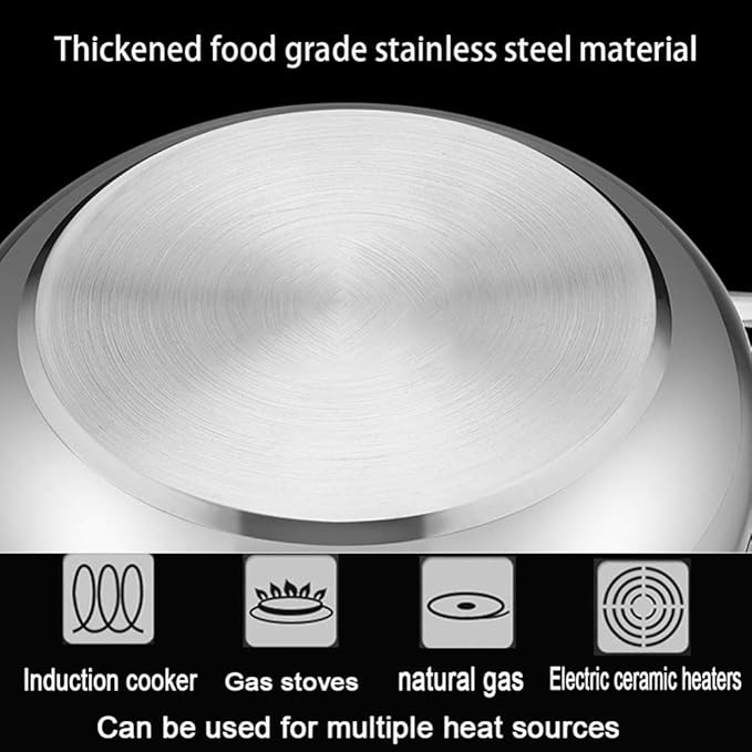 Stainless Steel Cookware Set - Total Non Stick - Suitable - Free - Set of 2Can Be Used CookerEasy to CleanSilver Cookware