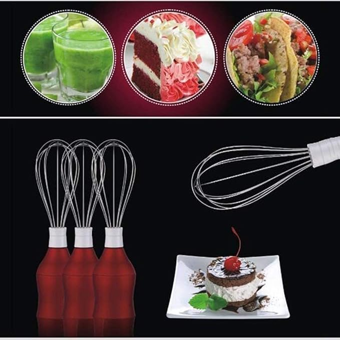Hand Blender Turbo for Finer Results 4-in-1 Set Includes BPA-Free Food Chopper/Egg Beater/Beaker Ergonomic Grip