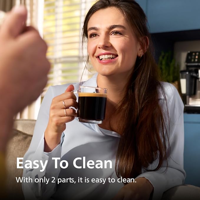 Philips 3300 Series Fully Automatic Espresso Machine with integrated milk frother and grinder 5 Hot &amp Iced Coffee Pre-Sets 40% Quieter SilentBrew 15-Bar Pressure Glossy Black (EP3326/90)