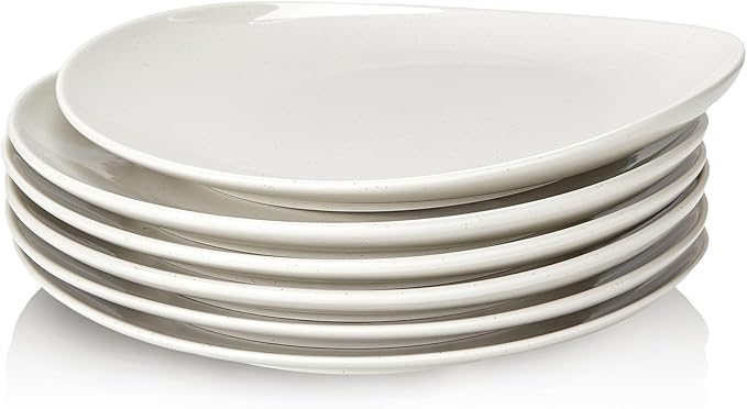 Sweese Porcelain Dinner Plates 11 Inch Set of 6 - Scratch Resistant Microwave Oven Safe Plates in Grey