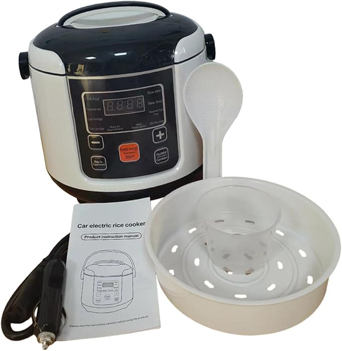 Electric Rice Cooker Rice Cooker for Car Meal Heater Vehicle Fast Cooking 1-2 People Multifunction RV Travel Rice Cooker 12V for Cars(12V for Cars)