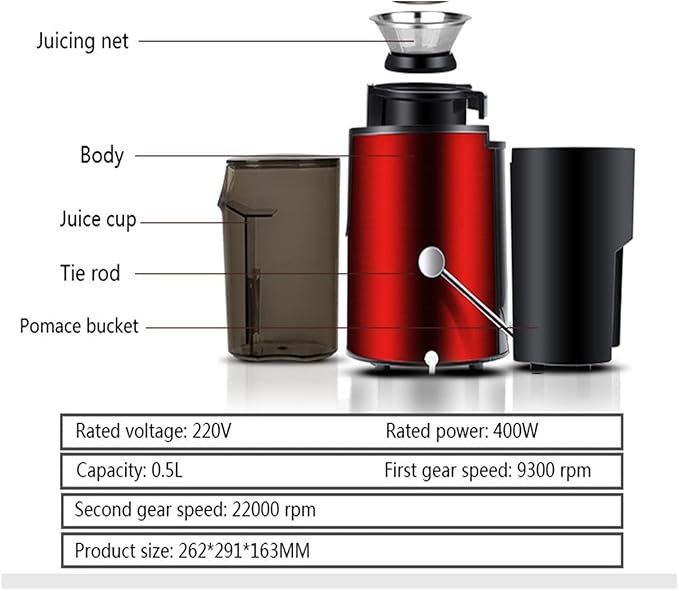 Home Multifunction Juicer Machine Fruit Vegetable Original Juice Double Cutter Head Stainless Steel Portable Fruit Juicers (B JP)