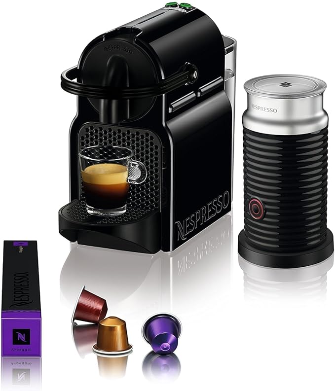 Nespresso Inissia Espresso Machine by De'Longhi with Milk Frother 24 ounces Black