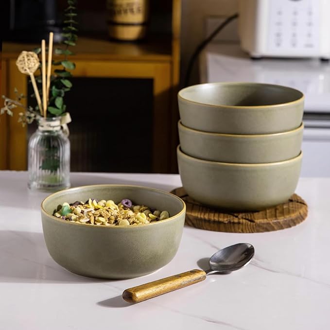 AmorArc Stoneware Dinnerware Sets for 6Reactive Ceramic Plates and Bowls SetHighly Chip and Crack Resistant | Dishwasher &amp Microwave Safe | Round Dishes Set Service for 6 (18pc)