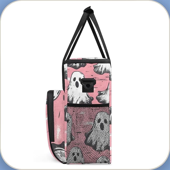 Magical Spooky Ghosts Coffee Maker Carrying Bag Portable Travel Storage Tote Bag Compatible with K-Mini or K-Mini Plus Single Serve Coffee Brewer Carrying Case with Multiple Pockets &amp Shoulder S