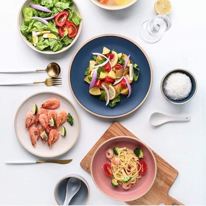 Elegant Dinnerware Set Dinner Plates Bowls Set Luxurious Kitchen Dinnerware Set Bpa-Free Dishwasher Safe Gift Idea For Any OccasionBeige21