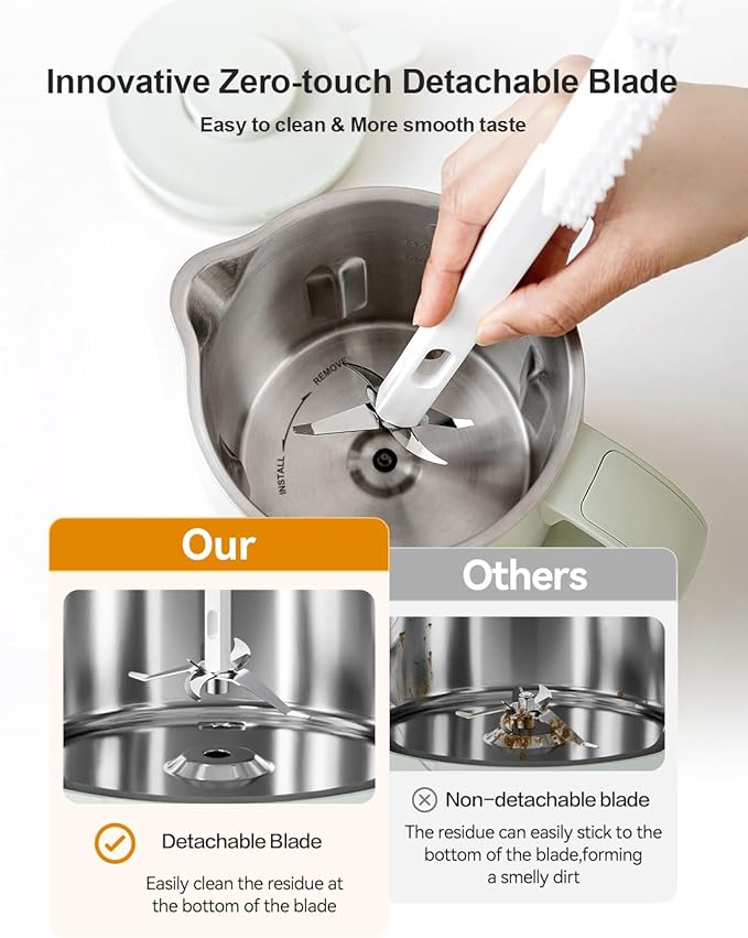 MOKKOM Nut Milk Maker 42oz Automatic Almond Milk Machine for Homemade Plant-Based Milk Oats Soy Dairy Free Beverages Soy Milk Maker with Delay Start/Keep Warm/Self-Cleaning/Boiling Green