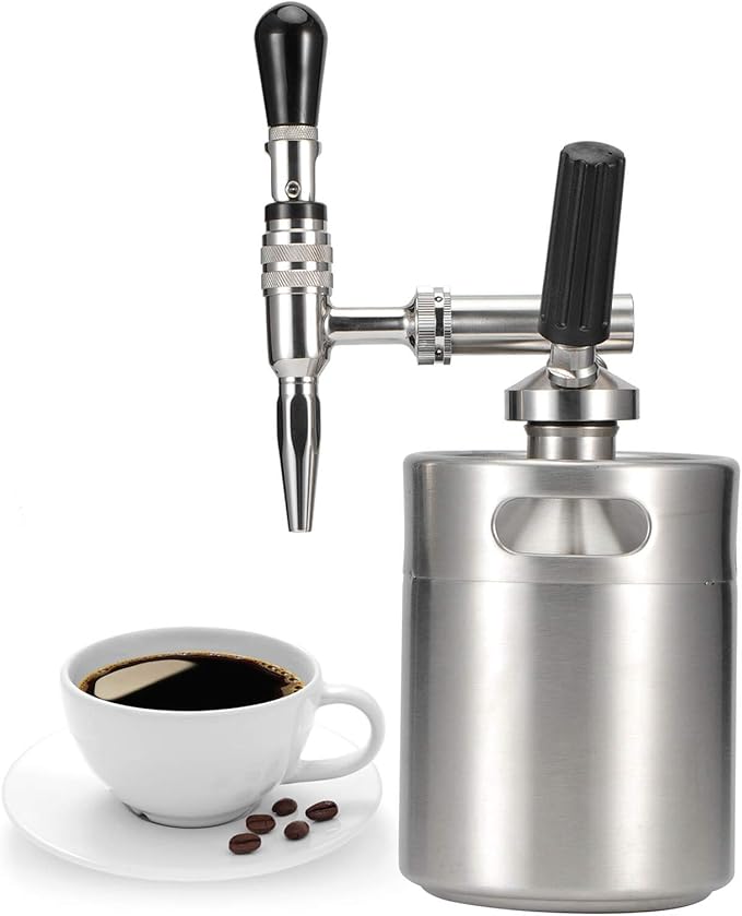 Stainless Steel Home Brew Nitrogen Infusion Coffee Keg SystemNitro Cold Brew Coffee Maker Nitrogen Gas System Coffee Dispenser Kit(2L) cold brew coffee maker nitro toddy iced nitro coffee ma