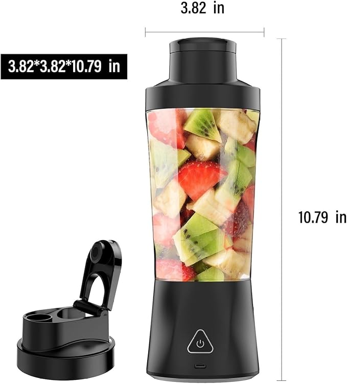 Portable Blender 6000mAh USB Rechargeable Smoothie Maker 24oz BPA Free Juicer Cup with 6 Blades for Shakes Travel Home &amp Office