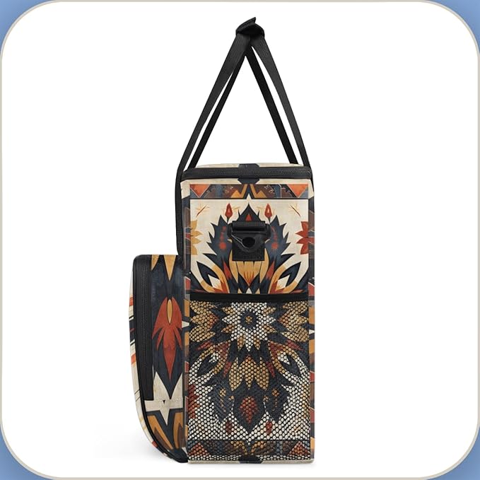 Psychedelic Mandala Coffee Maker Carrying Bag Portable Travel Storage Tote Bag Compatible with K-Mini or K-Mini Plus Single Serve Coffee Brewer Carrying Case with Multiple Pockets &amp Shoulder Str