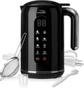 Nut Milk Maker Machine 42oz 8 in 1 Silent Automatic Nut Milk Machine Homemade Soy Milk Oat Puree Almond Milk Maker with Delay Start/Keep Warm/Boil Water/Self-Cleaning Black