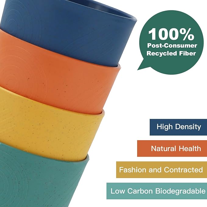 Homienly 20 PCS Premium Wheat Straw Dinnerware Sets Reusable Cups Plates and Bowls Sets for Kitchen Lightweight and Unbreakable Dishwasher and Microwave Safe Dishes Set - Multi
