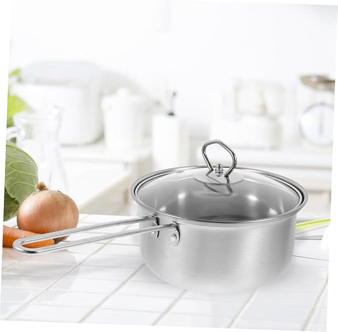 Uonlytech Stainless Steel Cookware Set Pots and Pans Comfortable Handles Soup Pot Frying Pan Even Heating Easy Cleaning