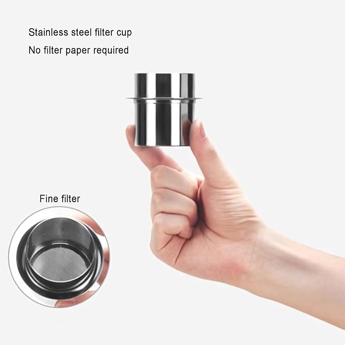 Wooden Support Drip Coffee Maker 800ML/27OZ Iced Coffee Brewer Maker with Stainless Steel Filter &amp Durable Glass Adjustable Water Flow Dripper 6-8 Cup Capacity Suit for Coffee Tea