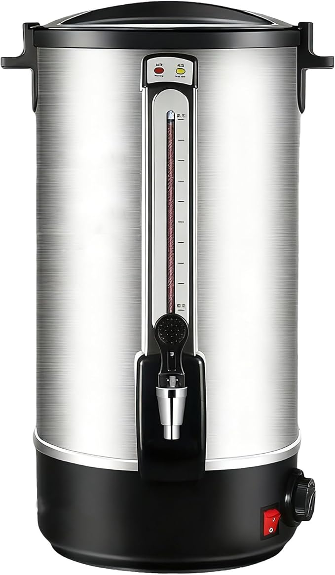 Commercial Grade Coffee Maker Hot Water Urn - Percolator with Double-Wall Stainless Steel Quick Brew Stays Hot for Tea &amp Beverage at Events &amp Catering 35L