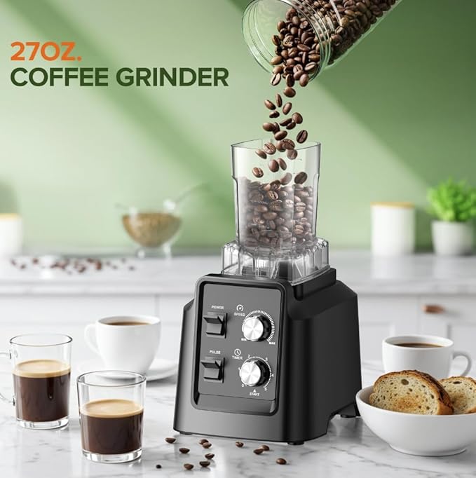 Blender for Smoothies Professional Countertop Blenders with Self Cleaning Ice Crush &amp Frozen Fruits Dishwasher Safe Jar 6 Blades for Silky Shakes and Drinks