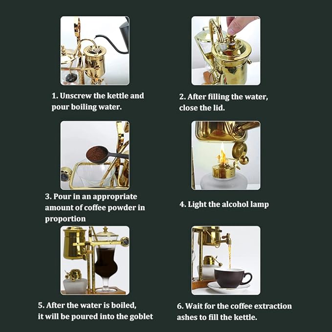 Siphon Coffee Maker Belgian Luxury Royal Coffee Maker Balance Siphon Coffee Maker for Home Office |Gold
