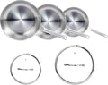Bonnlo 5 Pieces Cookware Set 3-Ply Stainless Steel Skillets Set with Lids Chef's Pan Kitchen Set Oven &amp Dishwasher Safe Induction Cooking Set PFOA &amp PTFE Free Compatible for All Cooktops