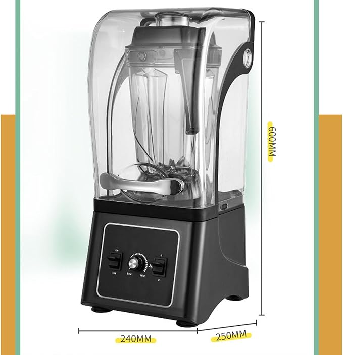 Professional Blender Commercial Quiet Blender Soundproof Blender 2500ML with Cover for Crushing IceSmoothiePureeBlender
