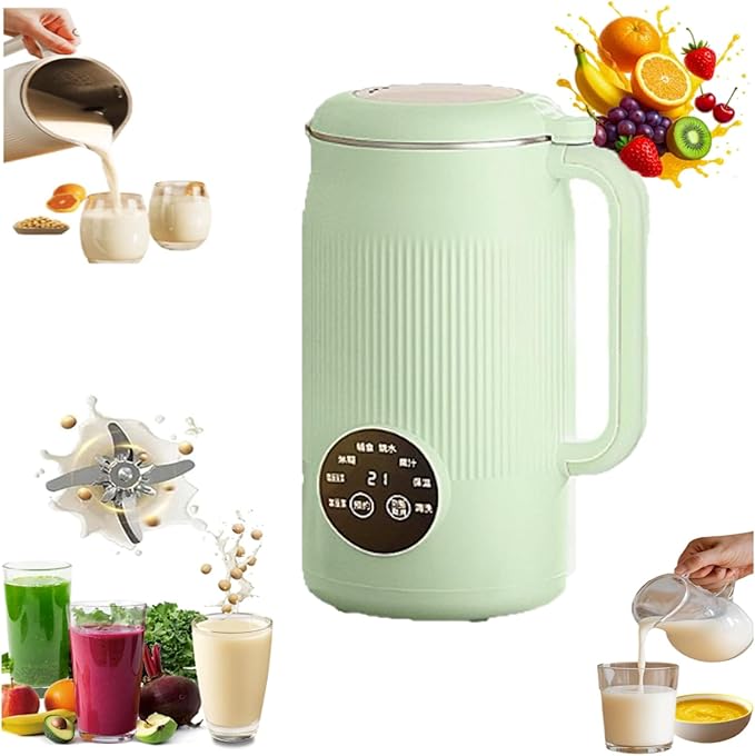 Nut Milk Maker Machine Nut Milk Maker Blender The 8-in-1 Multifunction NutMilk &amp Juice Maker Nutmilk Machine with Keep Warm/One-Button Self-Cleaning/Delay Start (Green)