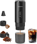 Stainless Steel Portable Espresso Maker – 20Bar 7500mAh Rechargeable 3-in-1 for Nespresso/DG Capsules &amp Ground Coffee Self-Heating Best Value for Camping Car Travel (Black)