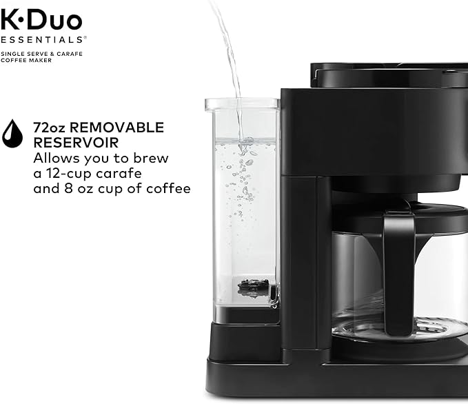 Hot &amp Iced Single-Serve Kcup Pod Coffee Maker with 12-Cup Carafe 72oz Water Reservoir Brew Over Ice Strong Brew Multiple Sizes Programmable Compact Coffee Machine for Home &amp Office (Blac