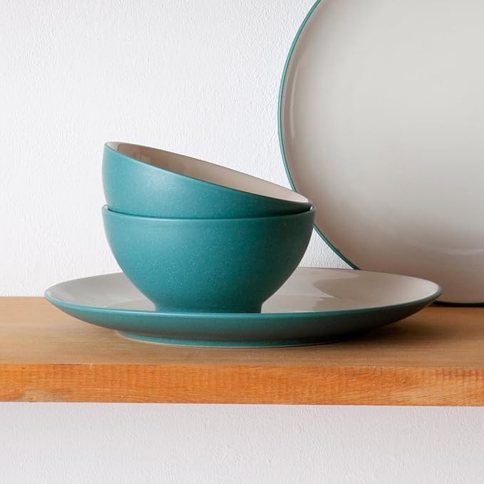 Noritake Colorwave Turquoise 12-Piece Coupe Dinnerware Set Service for 4