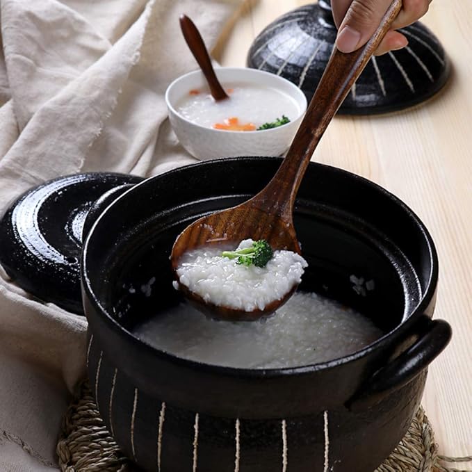 Earthenware Clay Rice PotJapanese Stone Rice CookerStove Stew PotHot PotCeramic Casserole with LidHeat Resistant Stock Pot for Steam Simmering F 2l (A 2L)